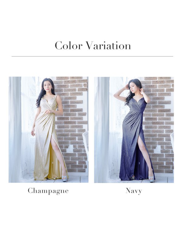 画像11: 【JEAN MACLEAN/ジャンマクレーン】ラメニット/ ノースリーブ/ タック/ ロング/ キャバドレス long[OF2A]