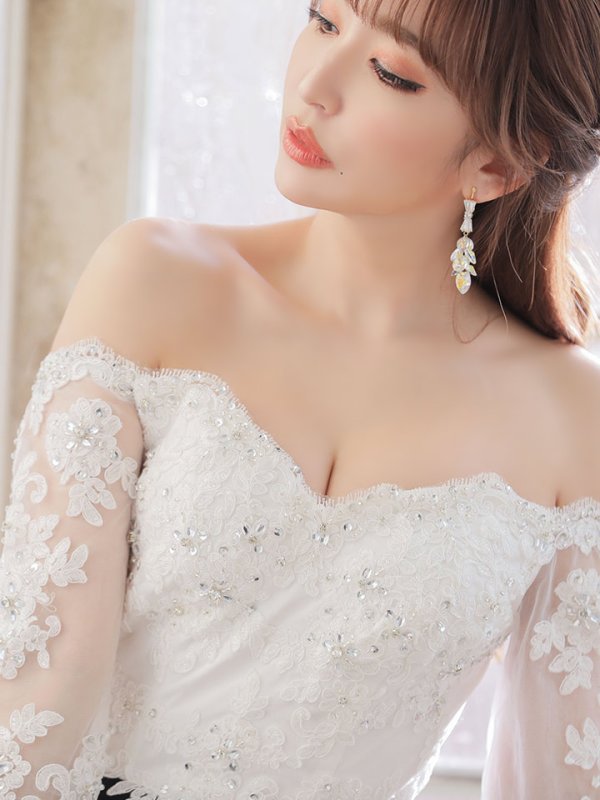 画像6: Lサイズあり!!【JEAN MACLEAN/ジャンマクレーン】オフショル /七分袖 /スピンドル /ロングドレス /ロングドレス /キャバドレス  long[OF2A]