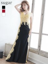【IRMA/イルマ】デザイン刺繍/ サイドシアー/ ロング/ マーメイド/ ロングドレス /キャバドレス long[HC03]