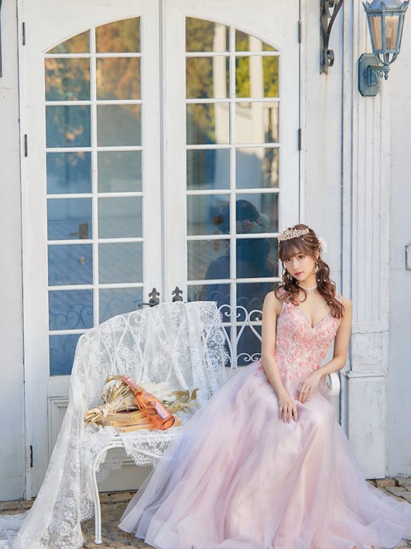 画像11: 【関西コレクション着用】【JEAN MACLEAN/ジャンマクレーン】立体フラワー刺繍/ ノースリーブ/ チュール/ プリンセス/ ロング/ キャバドレス long[OF2A]