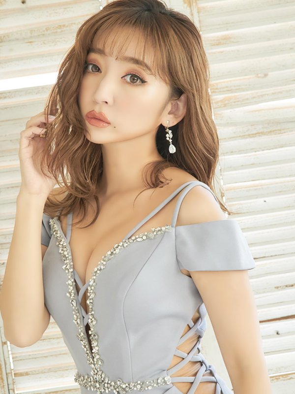 画像7: sugar限定カラーあり☆Lサイズあり【IRMA/イルマ】ワンカラー/サイドシアー/ ビジュー/ タイト/ ミニドレス[HC03]