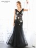 【JEAN MACLEAN/ジャンマクレーン】フラワー刺繍/ チュール/ マーメイド/ ロング/ キャバドレス long/ブラック