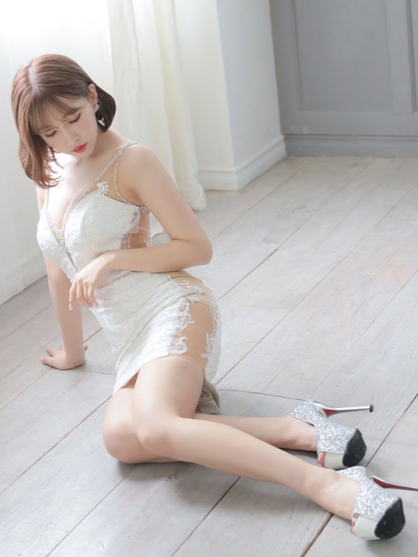 画像14: 【IRMA/イルマ】 ワンカラー/ ノースリーブ/ シアーレース/タイト/ ミニドレス/ キャバドレス[HC03]