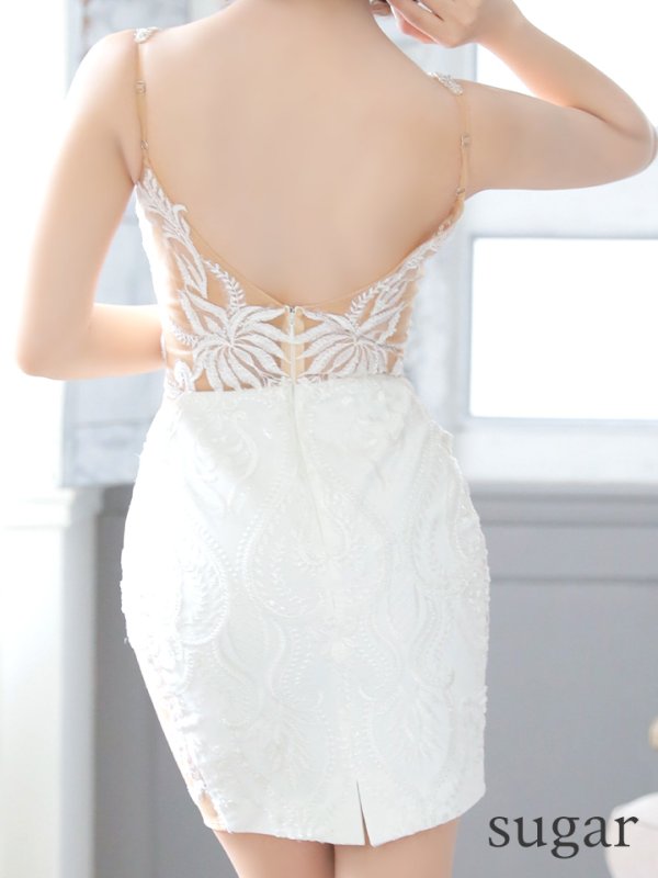 画像9: 【IRMA/イルマ】 ワンカラー/ ノースリーブ/ シアーレース/タイト/ ミニドレス/ キャバドレス[HC03]