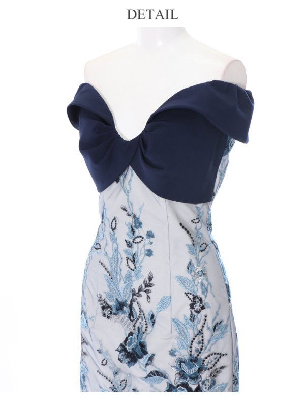 画像6: 【JEANMACLEAN/ジャンマクレーン】レース/オフショル/タイト/ミディアムドレス/キャバドレス[OF2A]