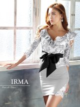 【IRMA/イルマ】フリルデザイン/ フラワーレース/ リボンベルト/ セットアップ/ タイト/ ミニドレス/ キャバドレス[HC03]