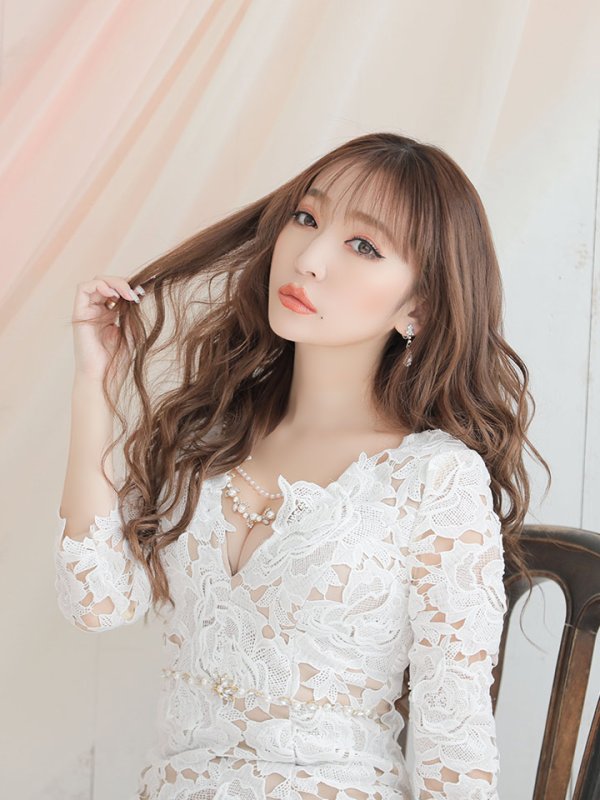 画像5: Lサイズあり!!【JEAN MACLEAN/ジャンマクレーン】フラワーレース/ 7分袖/ タイト/ ミディアム丈/ ミニドレス/ キャバドレス[HC02]