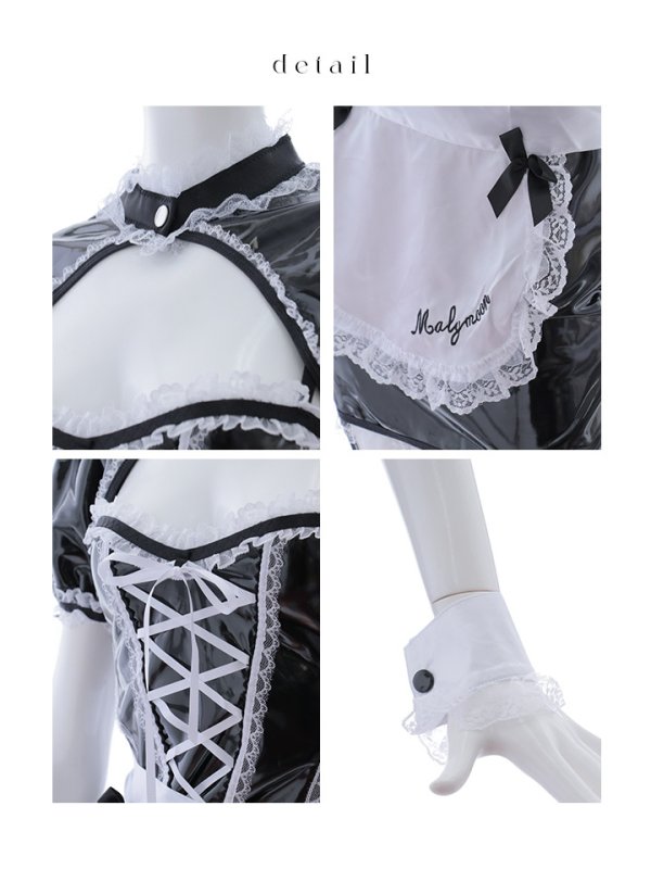 画像13: 【即日発送】 【ハロウィン】編み上げレザーメイド【Malymoon/マリームーン 【コスプレ8点セット】【フリーサイズ/1カラー】[HC03]