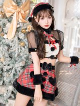 【即日発送】【クリスマスコスプレ6点セット】【Malymoon/マリームーン】ラブリーチェックブラックサンタ【フリーサイズ/1カラー】[OF03]