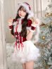 画像1: 【即日発送】【クリスマスコスプレ7点セット】【Malymoon/マリームーン】レースアップ猫耳チェックサンタ【フリーサイズ/1カラー】[HC03] (1)
