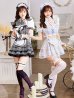 画像1: 【即日発送】千鳥柄クラシカルレディメイド【マリームーン】【ハロウィンコスプレ8点セット】【フリーサイズ/2カラー】[OF04] (1)