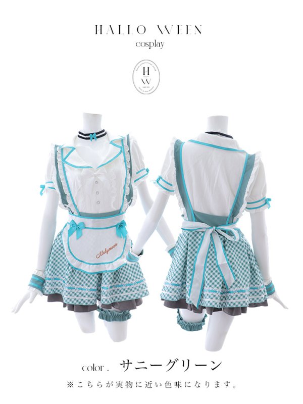 画像1: 【即日発送】【ハロウィン】キャンディポップレトロダイナーウエイトレス【Malymoon/マリームーン】 【コスプレ8点セット】[YMT]【フリーサイズ/2カラー】[YMT]