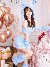 【即日発送】テディバニーギンガムファーセットアップ【ハロウィンコスプレ9点セット】【フリーサイズ/1カラー】[OF01]