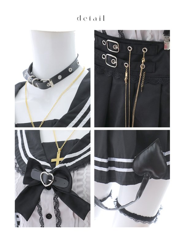 画像14: 【即日発送】【ハロウィン】スイートデビルスクールガール【Malymoon/マリームーン】 【コスプレ7点セット】【フリーサイズ/1カラー】[OF04]