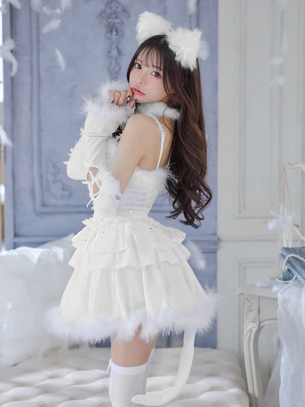 画像30: 【即日発送】【ハロウィン】デコレーションファーキャットドレス【Malymoon/マリームーン】 【コスプレ6点セット】【フリーサイズ/1カラー】[HC03]