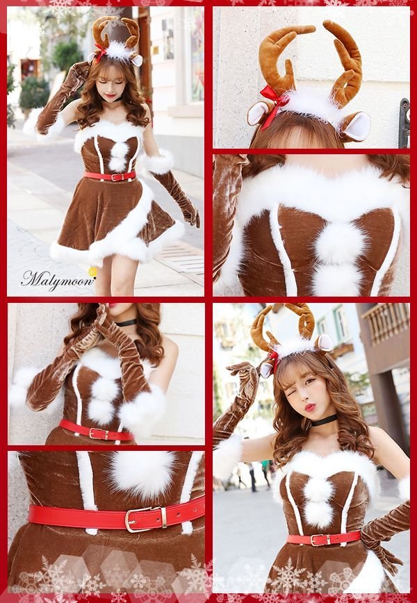 画像10: 【即日発送】【X'mas6点セット】【マリームーン】セクシーサンタ＆トナカイコスチューム【フリーサイズ/2カラー】[YMT]