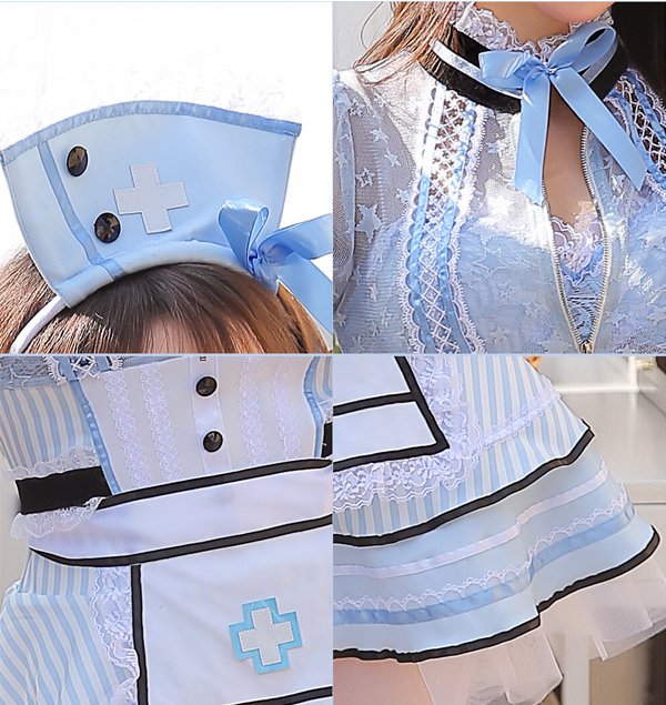 画像18: 【即日発送】ジッパーナース【マリームーン】【ハロウィンコスプレ7点セット】【フリーサイズ/2カラー】[OF04]