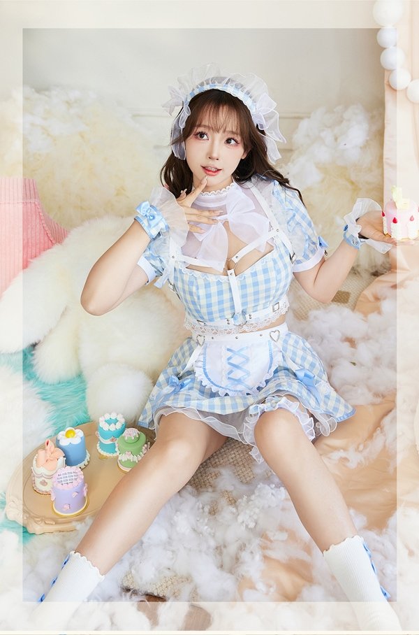 画像11: 【即日発送】ハーネスポップギンガムチェックメイド【マリームーン】【ハロウィンコスプレ8点セット】【フリーサイズ/3カラー】[OF04]