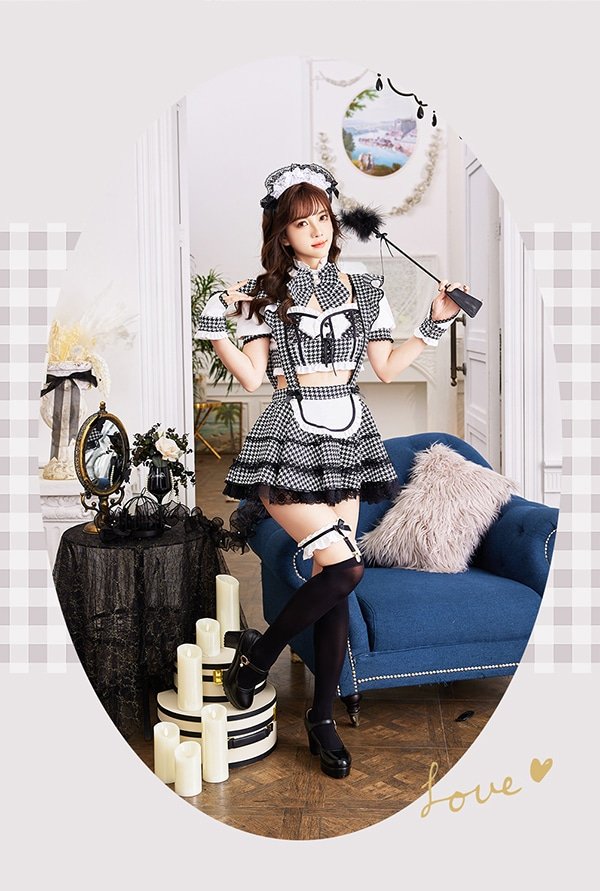 画像11: 【即日発送】千鳥柄クラシカルレディメイド【マリームーン】【ハロウィンコスプレ8点セット】【フリーサイズ/2カラー】[OF04]