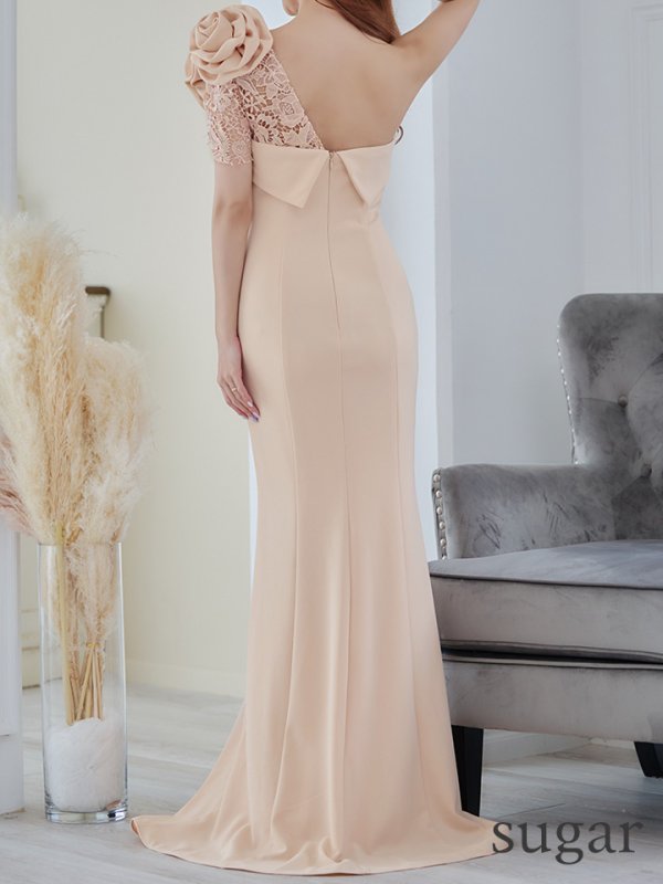 画像15: 【Lip line/リップライン】ワンショル/ 立体フラワー/ ワンカラー/ ストレッチ/ タイト/ ロングドレス/ キャバドレス long[HC03]