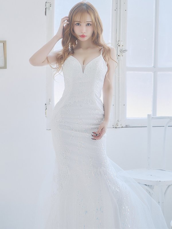 画像32: 【KIKO/関西コレクション着用】【Lip line/リップライン】スパンコール刺繍/ キャミソール/ チュール/ マーメイド/ ロングドレス/ キャバドレス long[HC03]