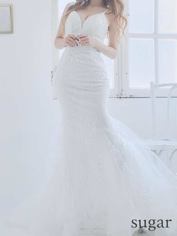 画像35: 【KIKO/関西コレクション着用】【Lip line/リップライン】スパンコール刺繍/ キャミソール/ チュール/ マーメイド/ ロングドレス/ キャバドレス long[HC03]