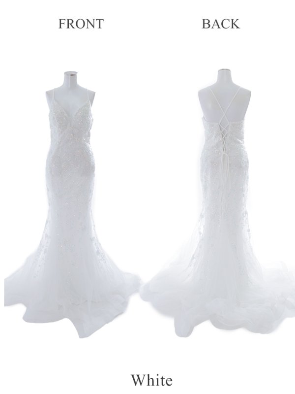 画像12: 【Lip line/リップライン】マーメイド/ スパンコール刺繍/ キャミソール/ チュール/ ロングドレス/ キャバドレス long[HC03]