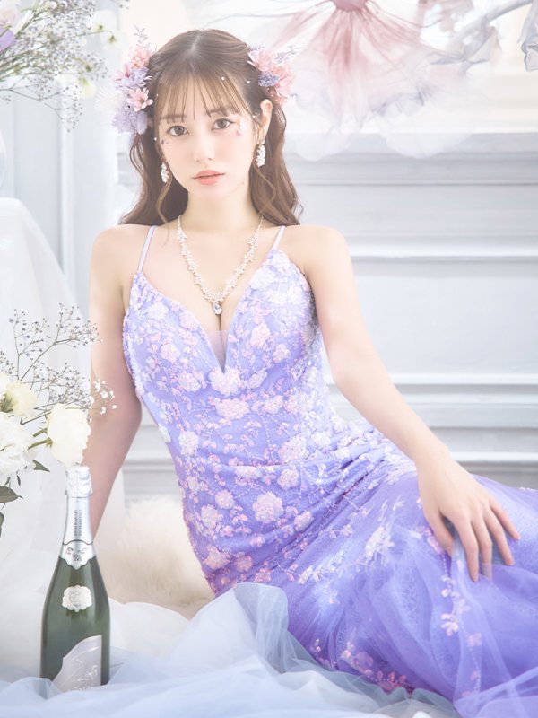 画像12: 【なつき/関西コレクション着用】【Lip line/リップライン】マーメイド/ スパンコール刺繍/ キャミソール/ チュール/ ロングドレス/ キャバドレス long[HC03]