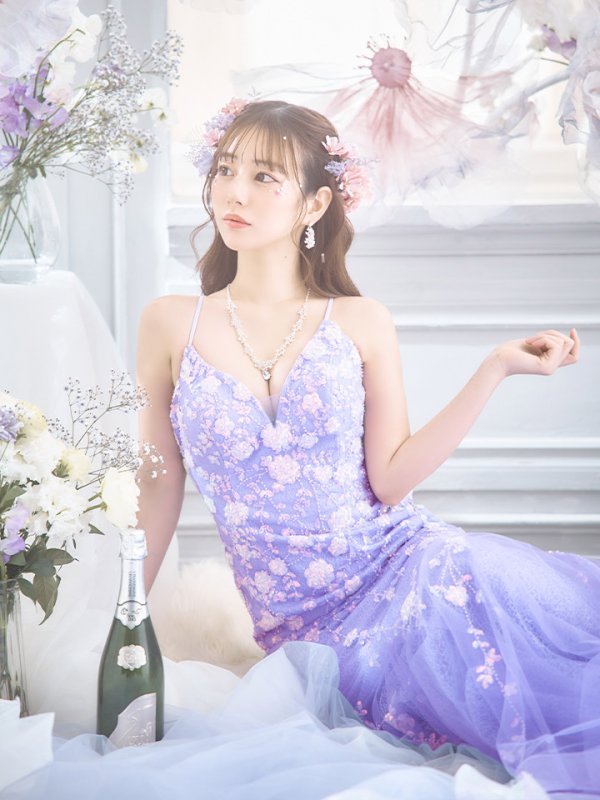 画像13: 【なつき/関西コレクション着用】【Lip line/リップライン】マーメイド/ スパンコール刺繍/ キャミソール/ チュール/ ロングドレス/ キャバドレス long[HC03]