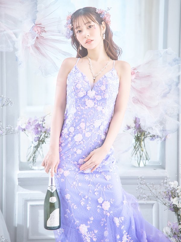 画像14: 【なつき/関西コレクション着用】【Lip line/リップライン】マーメイド/ スパンコール刺繍/ キャミソール/ チュール/ ロングドレス/ キャバドレス long[HC03]