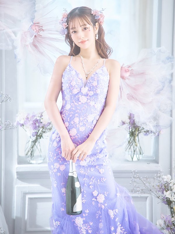 画像15: 【なつき/関西コレクション着用】【Lip line/リップライン】マーメイド/ スパンコール刺繍/ キャミソール/ チュール/ ロングドレス/ キャバドレス long[HC03]