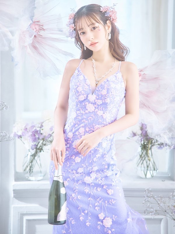 画像16: 【なつき/関西コレクション着用】【Lip line/リップライン】マーメイド/ スパンコール刺繍/ キャミソール/ チュール/ ロングドレス/ キャバドレス long[HC03]