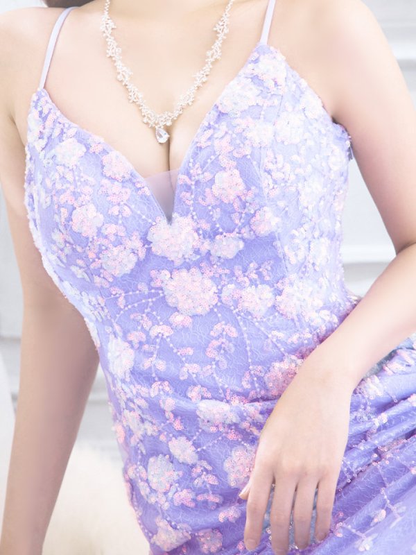 画像21: 【なつき/関西コレクション着用】【Lip line/リップライン】マーメイド/ スパンコール刺繍/ キャミソール/ チュール/ ロングドレス/ キャバドレス long[HC03]