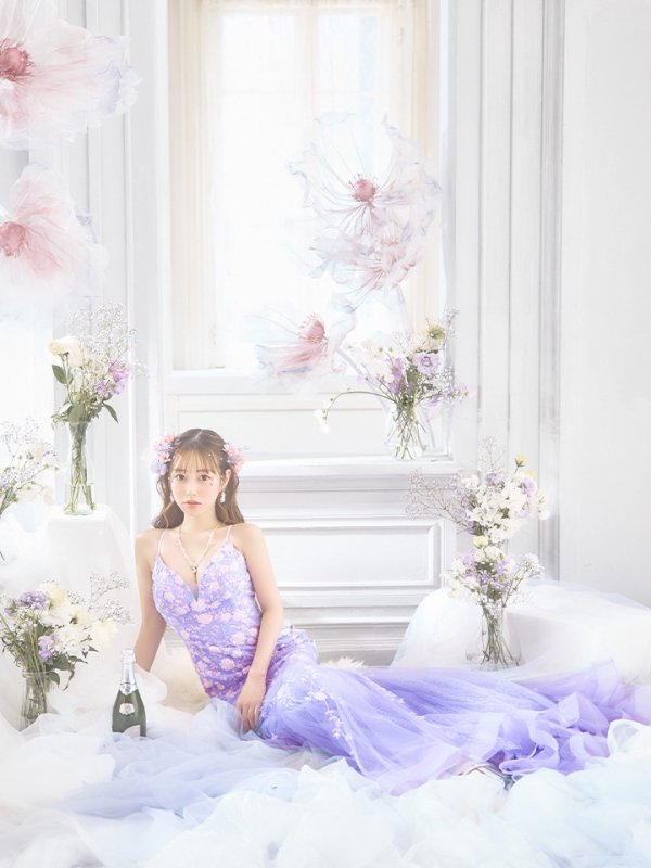 画像8: 【なつき/関西コレクション着用】【Lip line/リップライン】マーメイド/ スパンコール刺繍/ キャミソール/ チュール/ ロングドレス/ キャバドレス long[HC03]