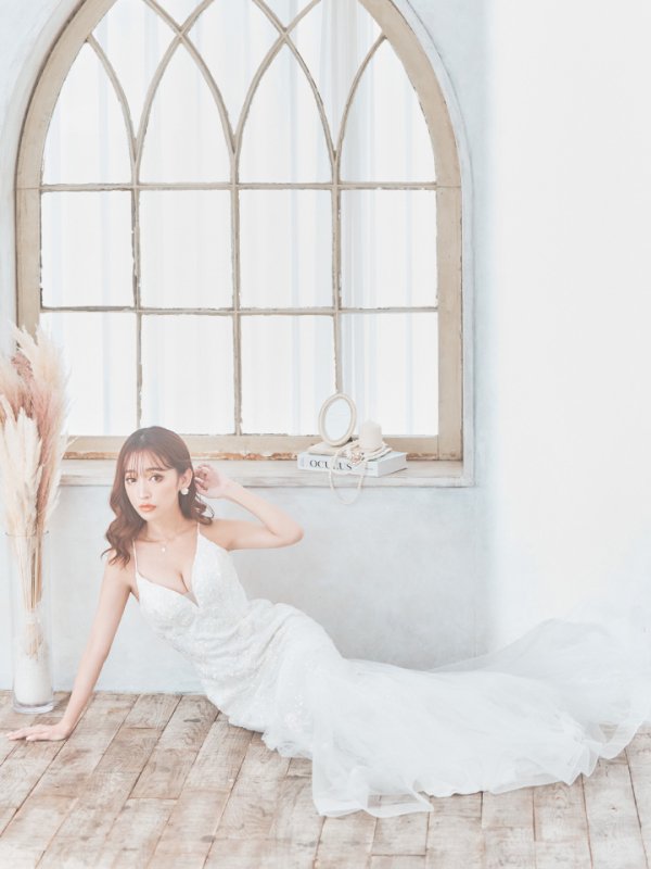 画像4: 【Lip line/リップライン】マーメイド/ スパンコール刺繍/ キャミソール/ チュール/ ロングドレス/ キャバドレス long[HC03]