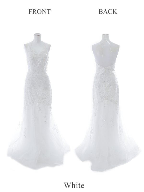 画像14: 【Lip line/リップライン】マーメイド/ スパンコール刺繍/ ホルターネック/ チュール/ タイト/ ロングドレス/ キャバドレス long[HC03]