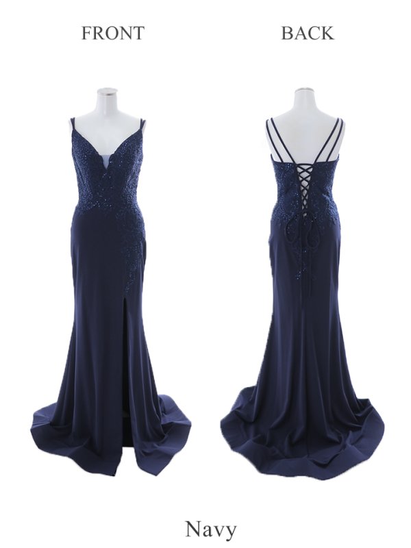 画像22: 【Lip line/リップライン】マーメイド/ スピンドル/ 立体フラワー刺繍/ キャミ/ ストレッチ/ スリット/ ロングドレス/ キャバドレス long[HC03]