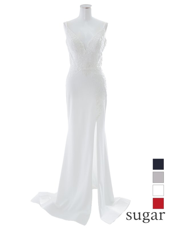 画像17: 【Lip line/リップライン】マーメイド/ スピンドル/ 立体フラワー刺繍/ キャミ/ ストレッチ/ スリット/ ロングドレス/ キャバドレス long[HC03]