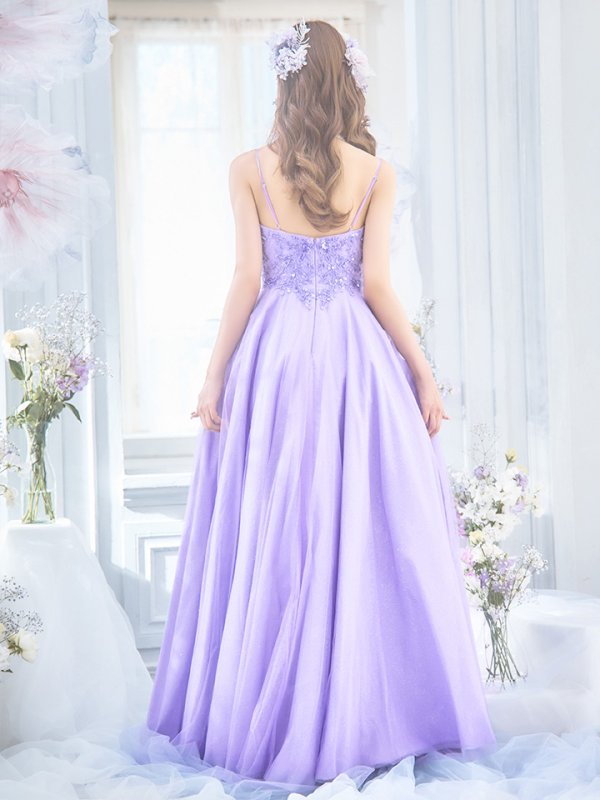 画像27: 【関西コレクション着用】【Lip line/リップライン】立体フラワー刺繍レース/ ラメ/ キャミソール/ Aライン/ プリンセス/ フレア/ ロングドレス/ キャバドレス long[HC03]