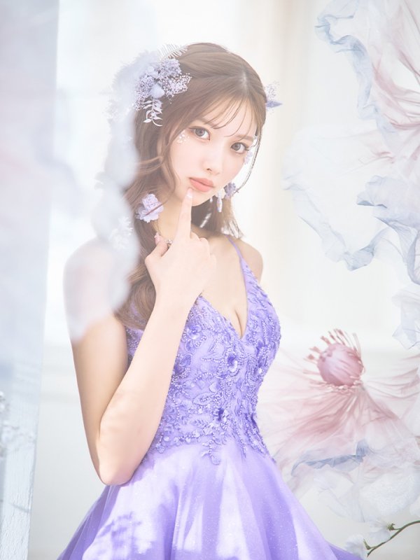 画像20: 【関西コレクション着用】【Lip line/リップライン】立体フラワー刺繍レース/ ラメ/ キャミソール/ Aライン/ プリンセス/ フレア/ ロングドレス/ キャバドレス long[HC03]