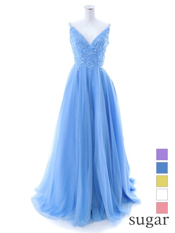 画像34: 【関西コレクション着用】【Lip line/リップライン】立体フラワー刺繍レース/ ラメ/ キャミソール/ Aライン/ プリンセス/ フレア/ ロングドレス/ キャバドレス long[HC03]