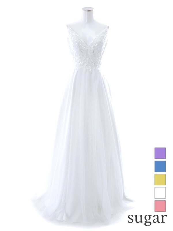 画像40: 【関西コレクション着用】【Lip line/リップライン】立体フラワー刺繍レース/ ラメ/ キャミソール/ Aライン/ プリンセス/ フレア/ ロングドレス/ キャバドレス long[HC03]