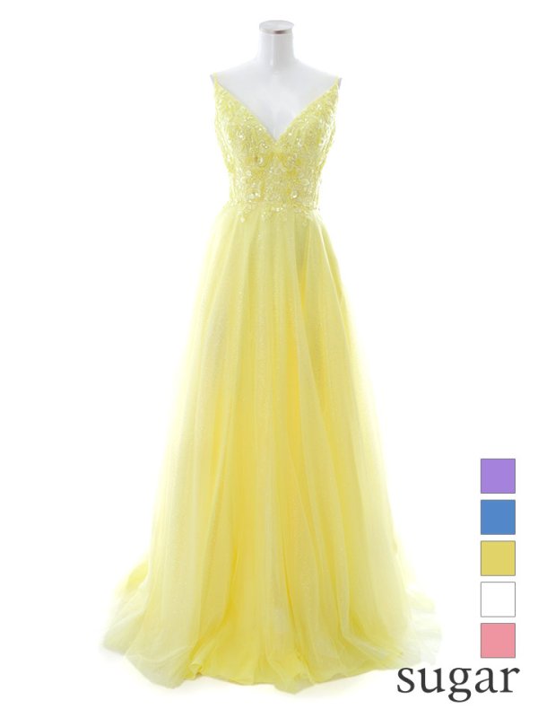 画像42: 【関西コレクション着用】【Lip line/リップライン】立体フラワー刺繍レース/ ラメ/ キャミソール/ Aライン/ プリンセス/ フレア/ ロングドレス/ キャバドレス long[HC03]