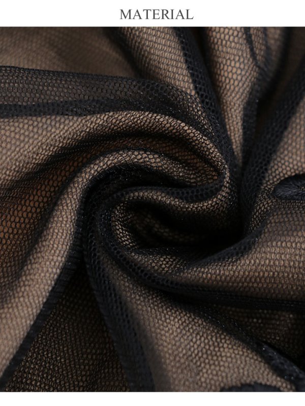 画像16: 【Lip line/リップライン】デザイン刺繍/ チュール/ ノースリーブ/ Vネック/ タイト/ ロングドレス/ キャバドレス long[HC03]