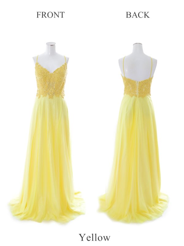 画像17: 【Lip line/リップライン】ラメ/ チュール/ キャミソール/ Aライン/ デザイン刺繍/ フレア/ ロングドレス/ キャバドレス long[HC03]