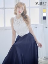 【Lip line/リップライン】アメスリ/ ホルター/ ビジュー/ レース刺繍/ 切り替え/ ロングドレス/ キャバドレス long[HC03]