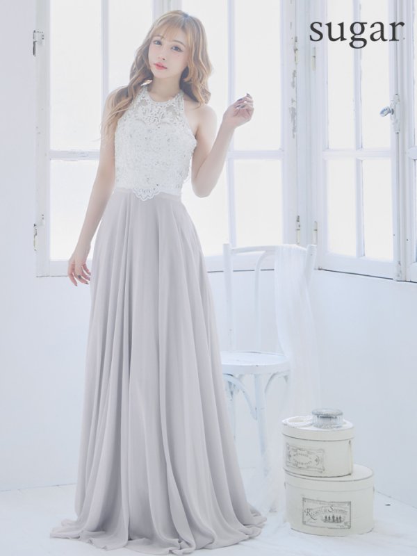 画像10: 【Lip line/リップライン】アメスリ/ ホルター/ ビジュー/ レース刺繍/ 切り替え/ ロングドレス/ キャバドレス long[HC03]