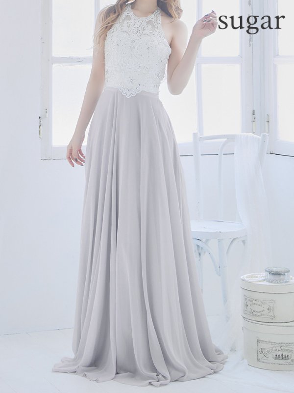 画像11: 【Lip line/リップライン】アメスリ/ ホルター/ ビジュー/ レース刺繍/ 切り替え/ ロングドレス/ キャバドレス long[HC03]