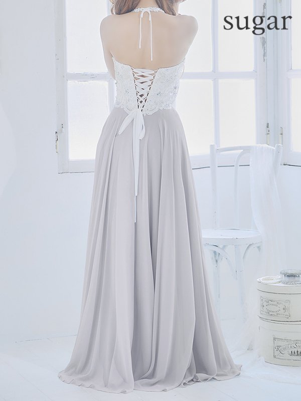 画像12: 【Lip line/リップライン】アメスリ/ ホルター/ ビジュー/ レース刺繍/ 切り替え/ ロングドレス/ キャバドレス long[HC03]