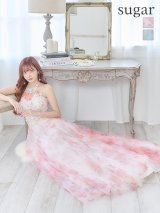【Lip line/リップライン】フラワープリント/ 刺繍/ アメスリ/ Aライン/ プリンセス/ フレア/ ロングドレス/ キャバドレス long[HC03]